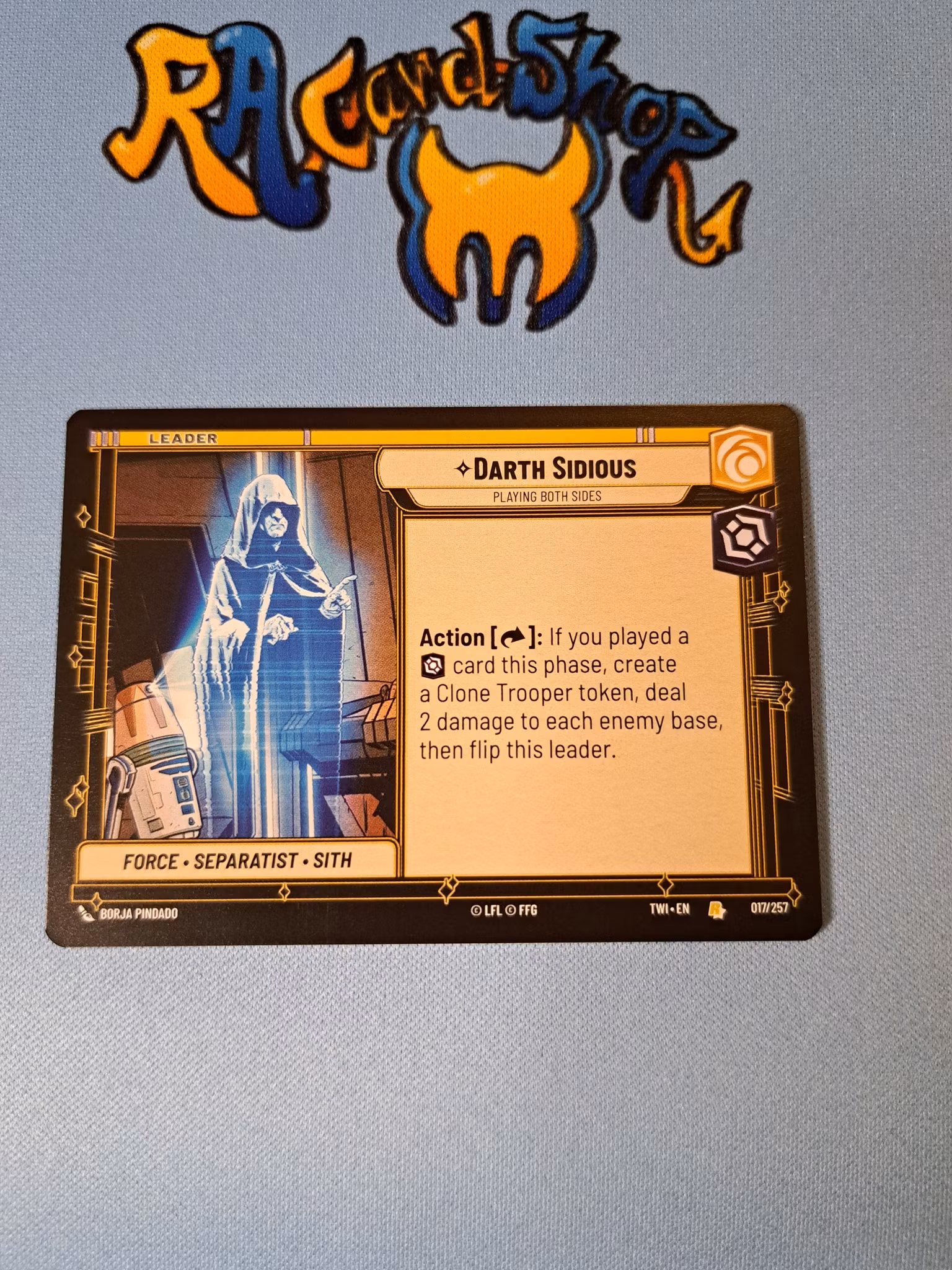 Chancellor Palpatine / Darth Sidious Rare Leader 017/262 Twilight of the Republic (TWI) Star Wars Unlimited TCG