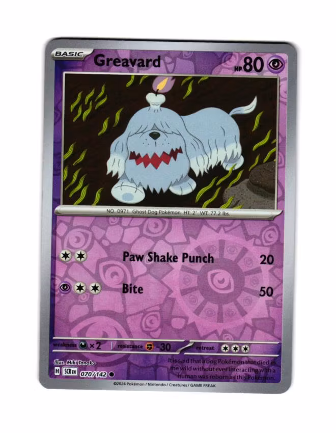 Greavard Reverse Holo Common 070/142 Stellar Crown Pokemon
