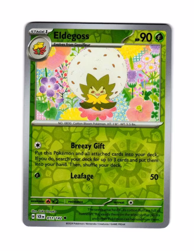 Eldegoss Reverse Holo Uncommon 011/142 Stellar Crown Pokemon