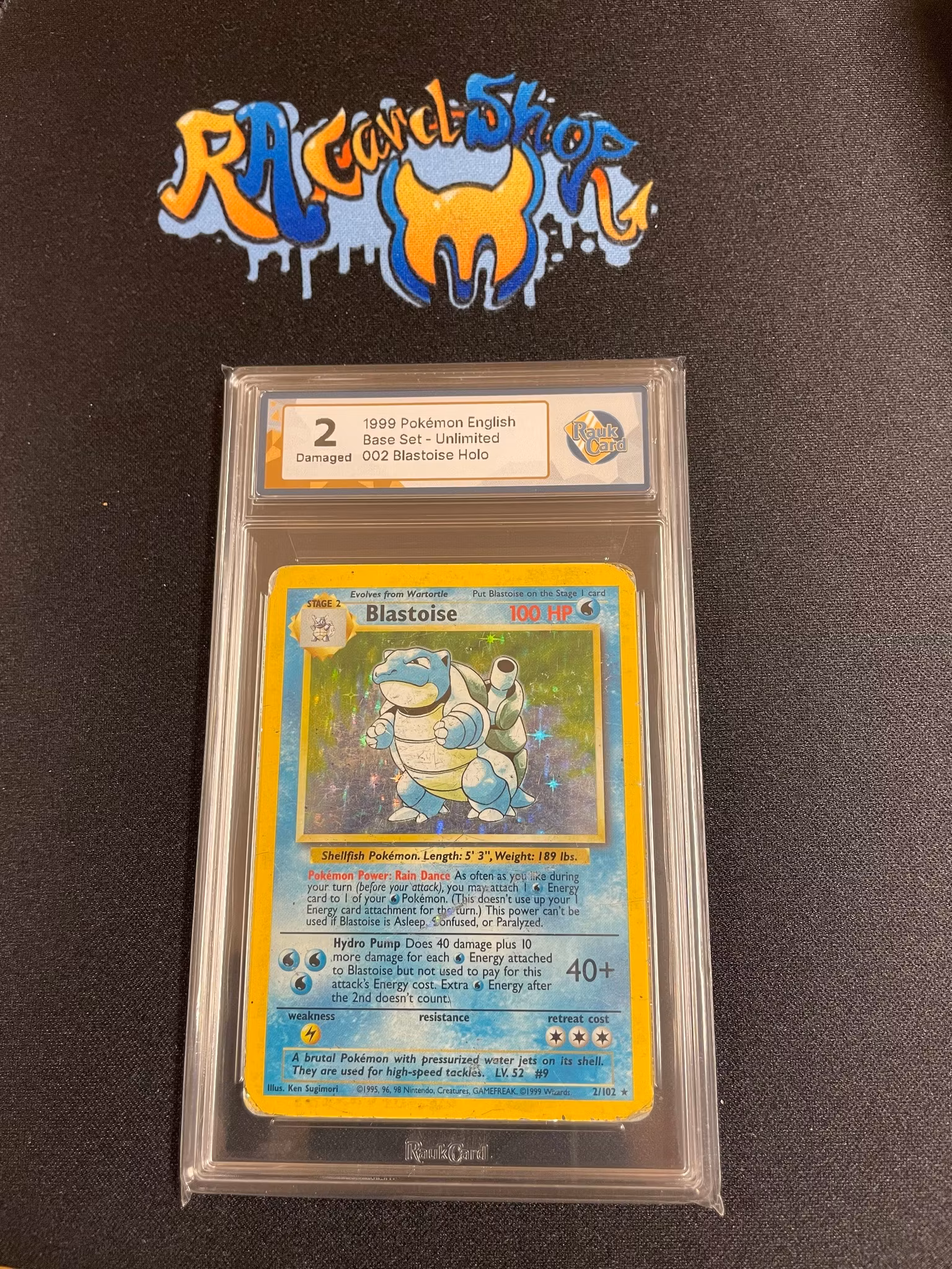Blastoise Holo Rare 2/102 Base Set Raukcard 2 Pokemon