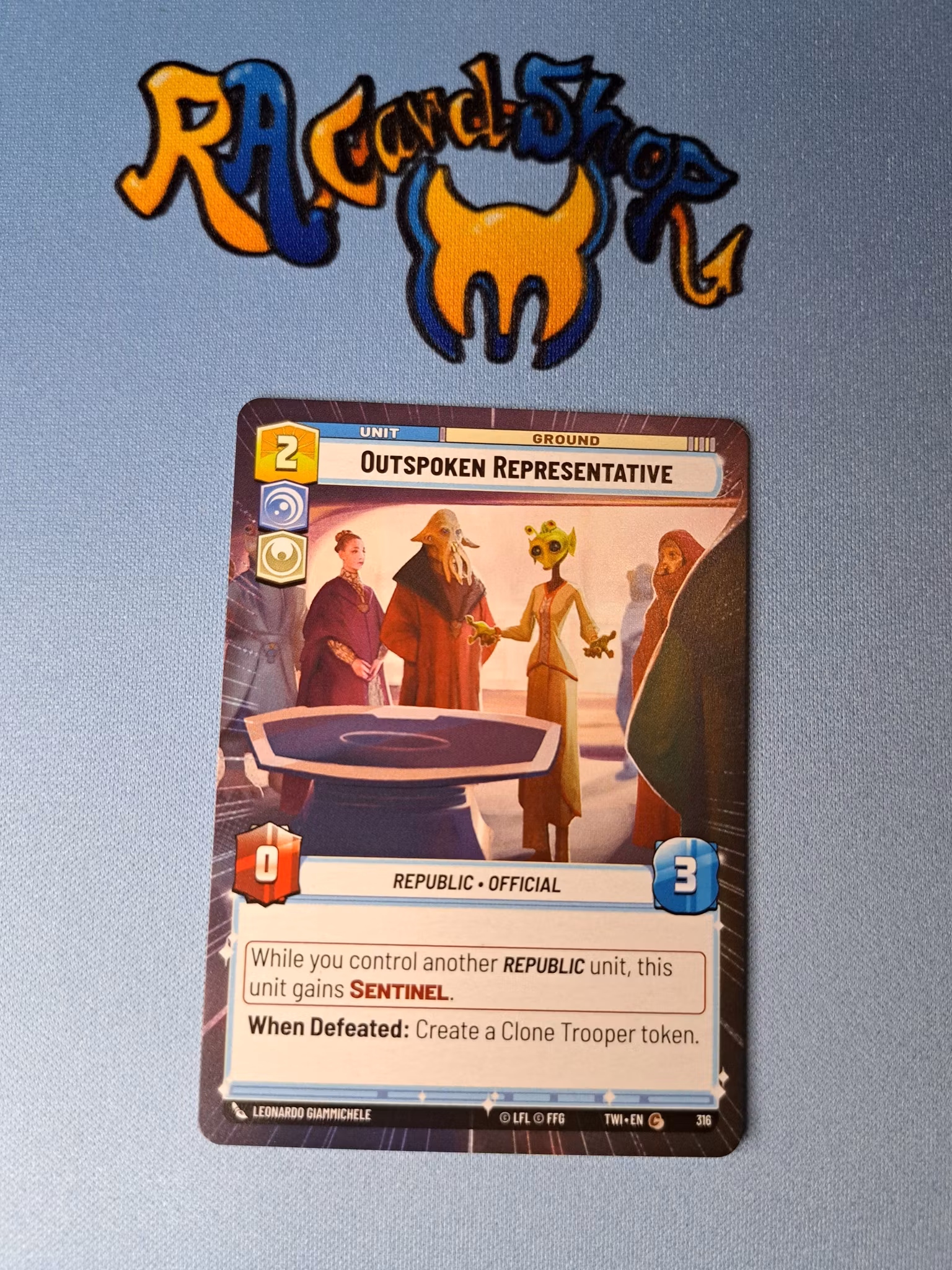 Outspoken Representative Common Hyper 316 Twilight of the Republic (TWI) Star Wars Unlimited TCG
