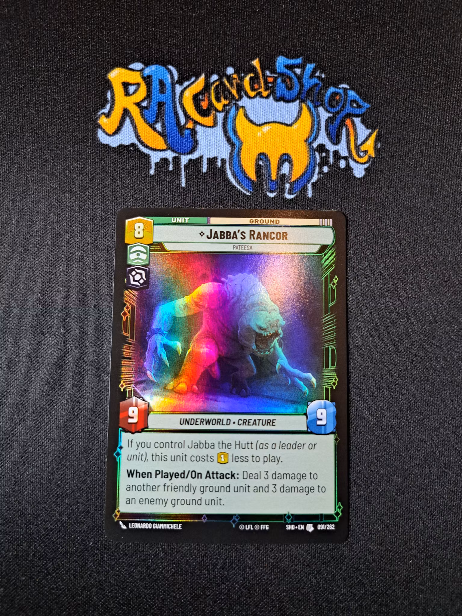 Jabbas Rancor Uncommon Foil 091/262 Shadows of the Galaxy Star Wars Unlimited TCG