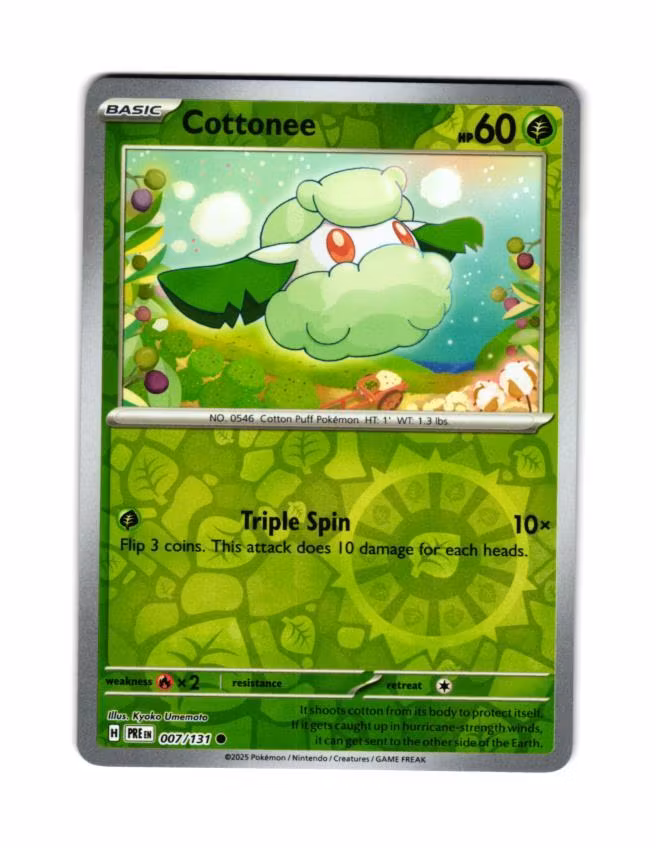 Cottonee Reverse Holo Common 007/133 Prismatic Evolutions Pokemon