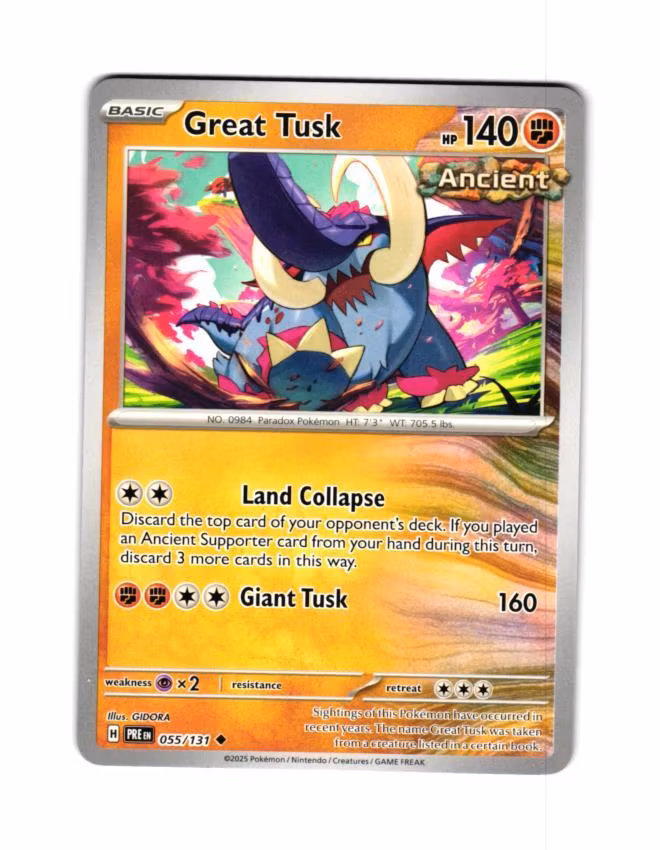 Great Tusk Uncommon 055/133 Prismatic Evolutions Pokemon