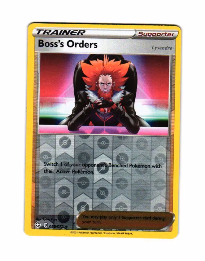 Bosss Order Reverse Holo Uncommon 058/072 Shining Fates Pokemon