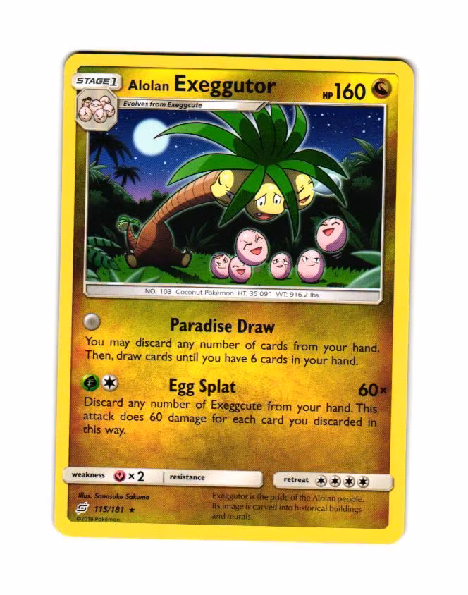 Alolan Exeggutor Rare 115/181 Team Up Pokemon