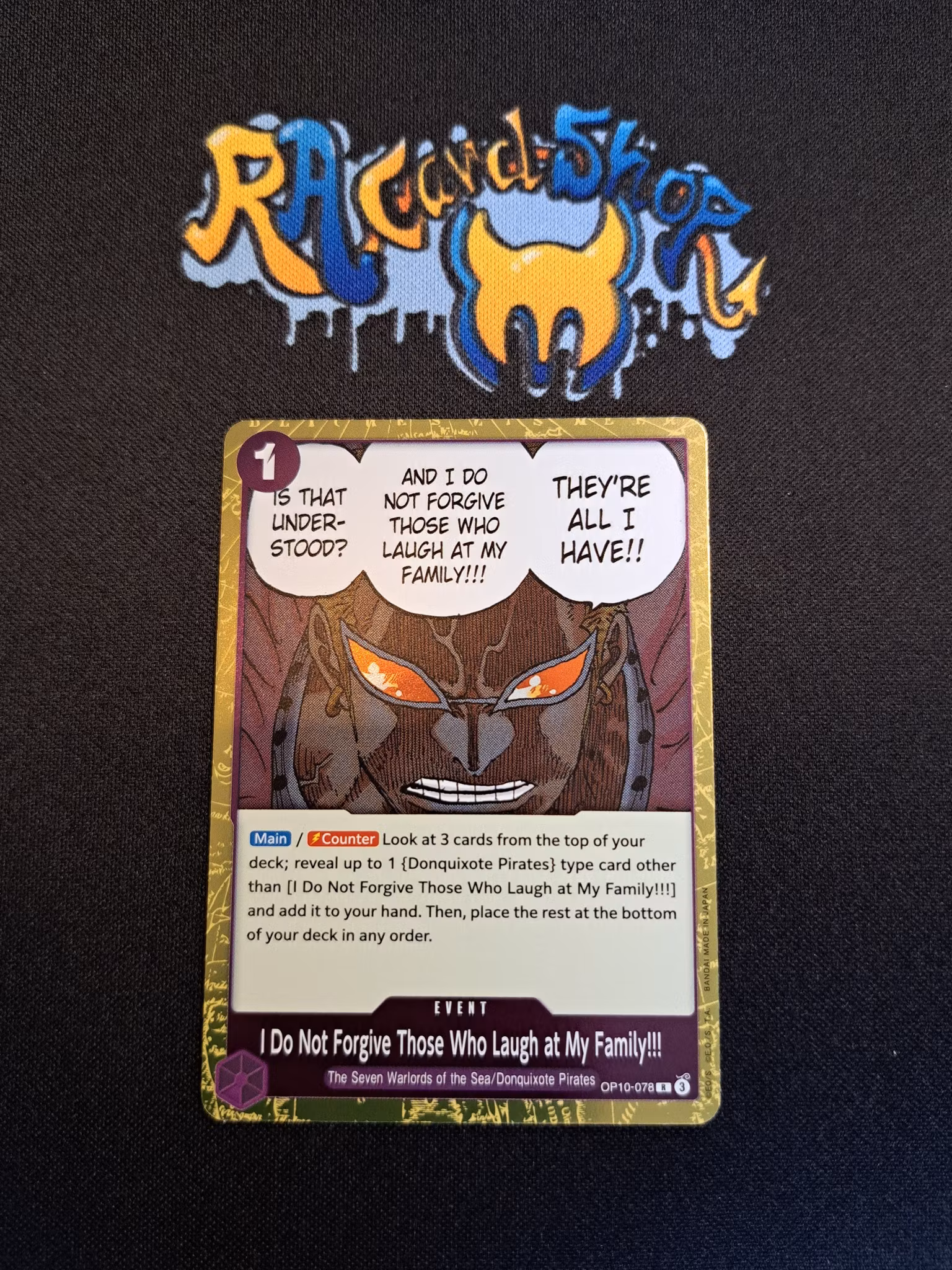 I Do Not Forgive Those Who Laugh at My Family!!! Rare OP10-078 Royal Blood One Piece Card Game TCG CCG