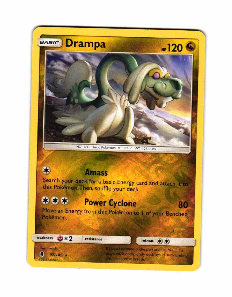 Drampa Reverse Holo Rare 97/145 Guardians Rising Pokemon