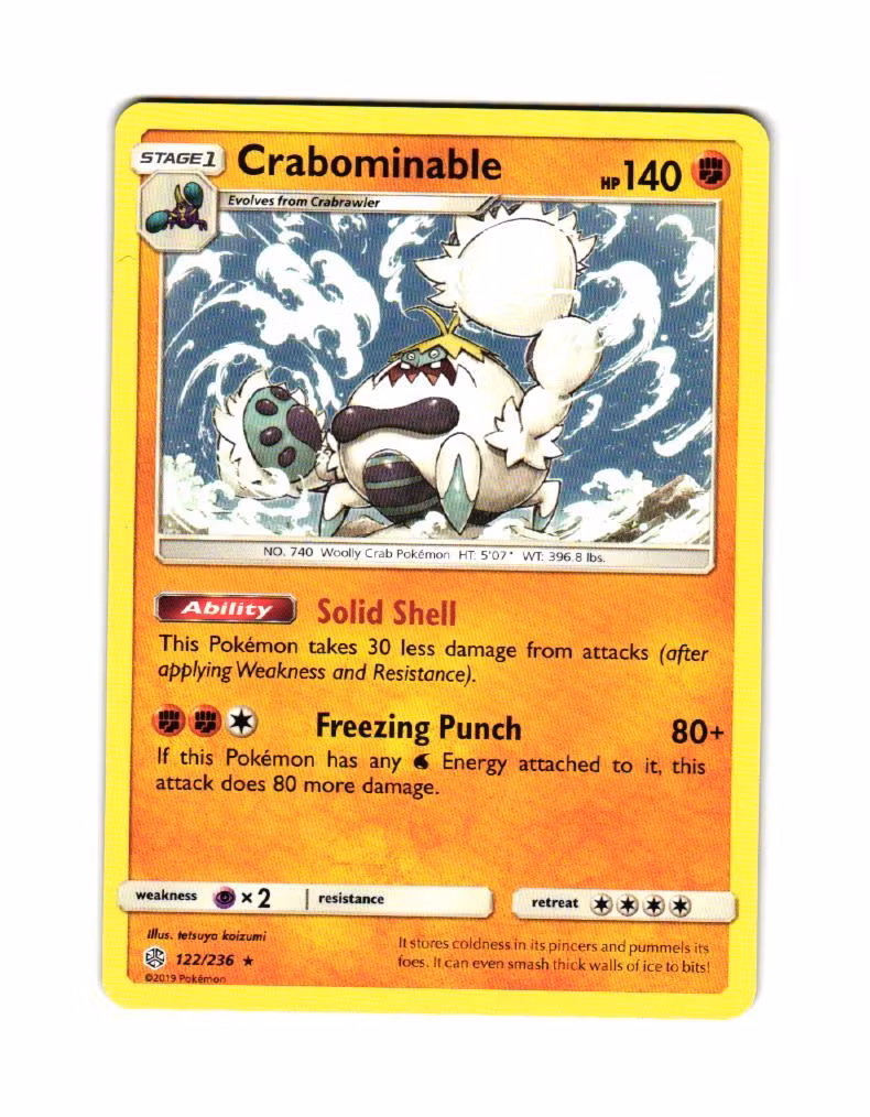 Crabominable Rare 122/236 Cosmic Eclipse Pokemon