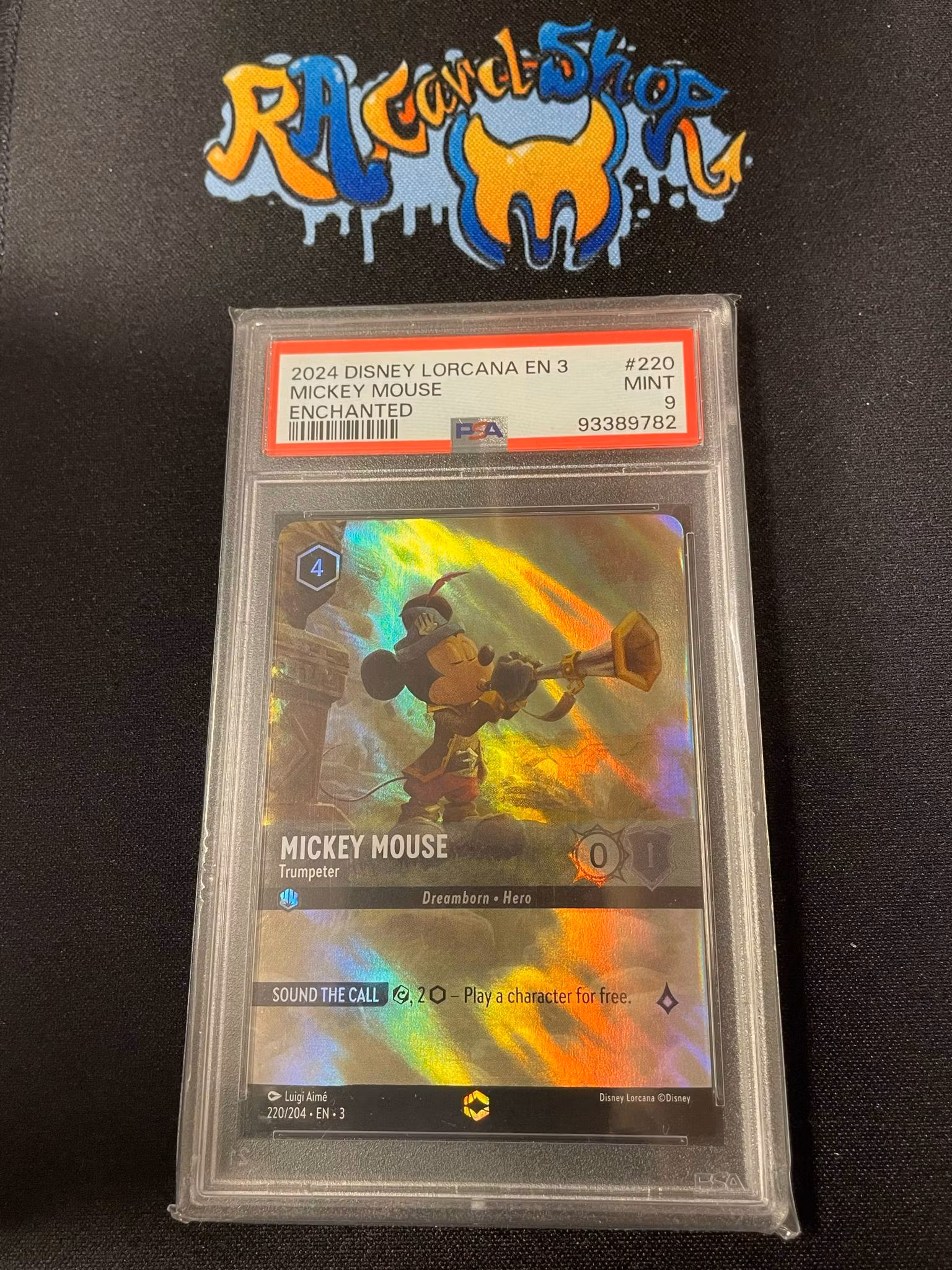 Mickey Mouse #220 Enchanted Disney Lorcana En 3 Graded Card 9 Psa