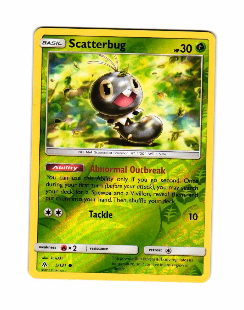 Scatterbug Reverse Holo Common 5/131 Forbidden Light Pokemon