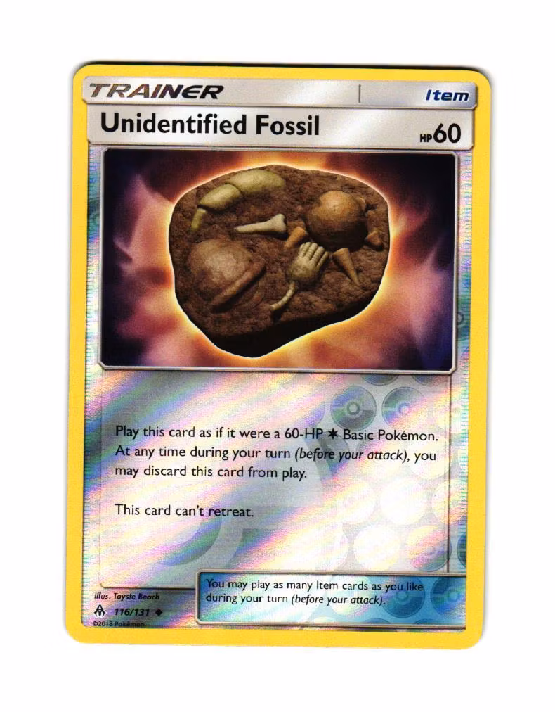 Unidentified Fossil Reverse Holo Uncommon 116/131 Forbidden Light Pokemon