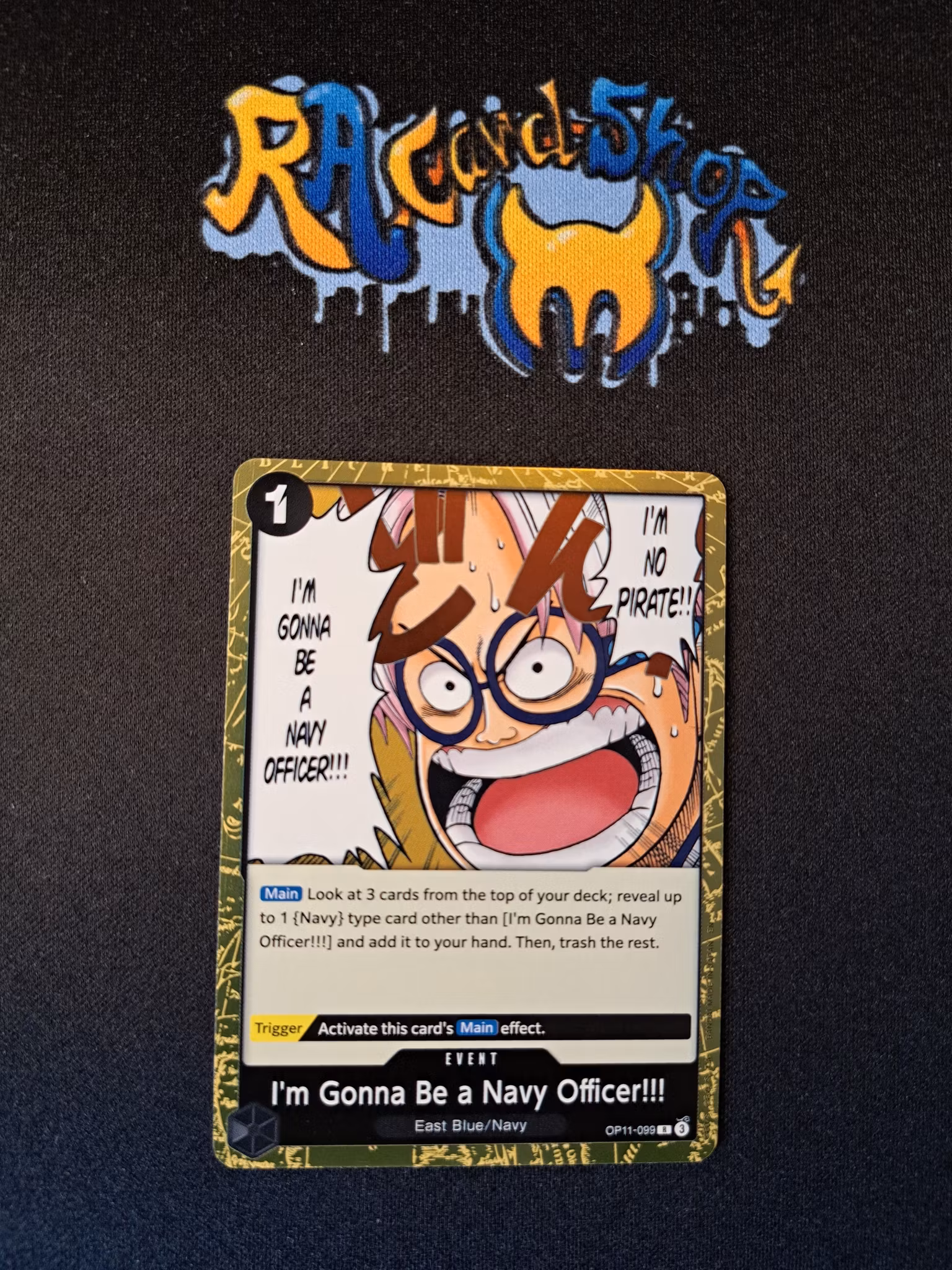 Im Gonna Be A Navy Officer!!! Rare OP11-099 A Fist of Divine Speed One Piece Card Game