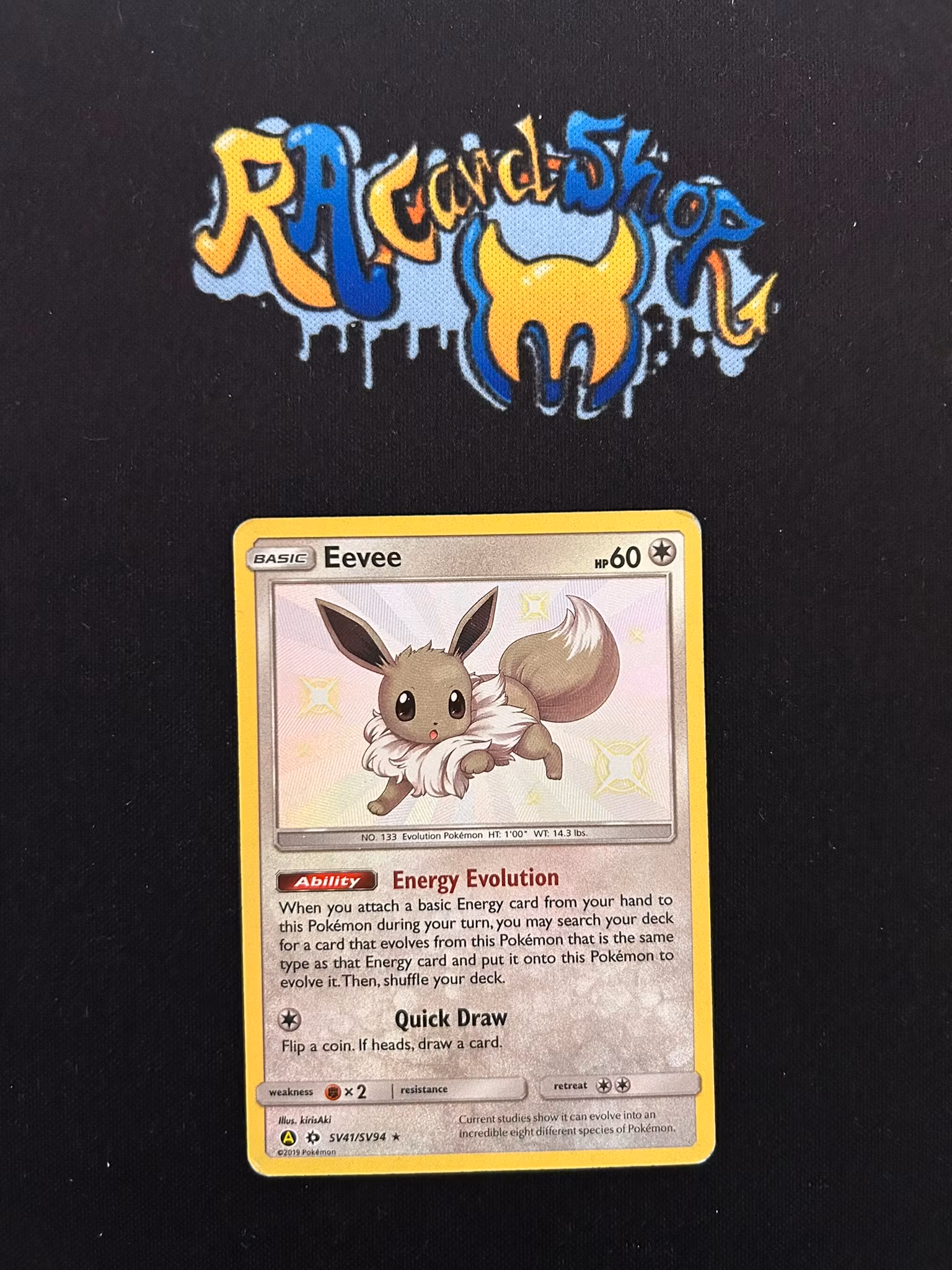 Eevee Shiny Rare SV41/SV94 Hidden Fates Pokemon