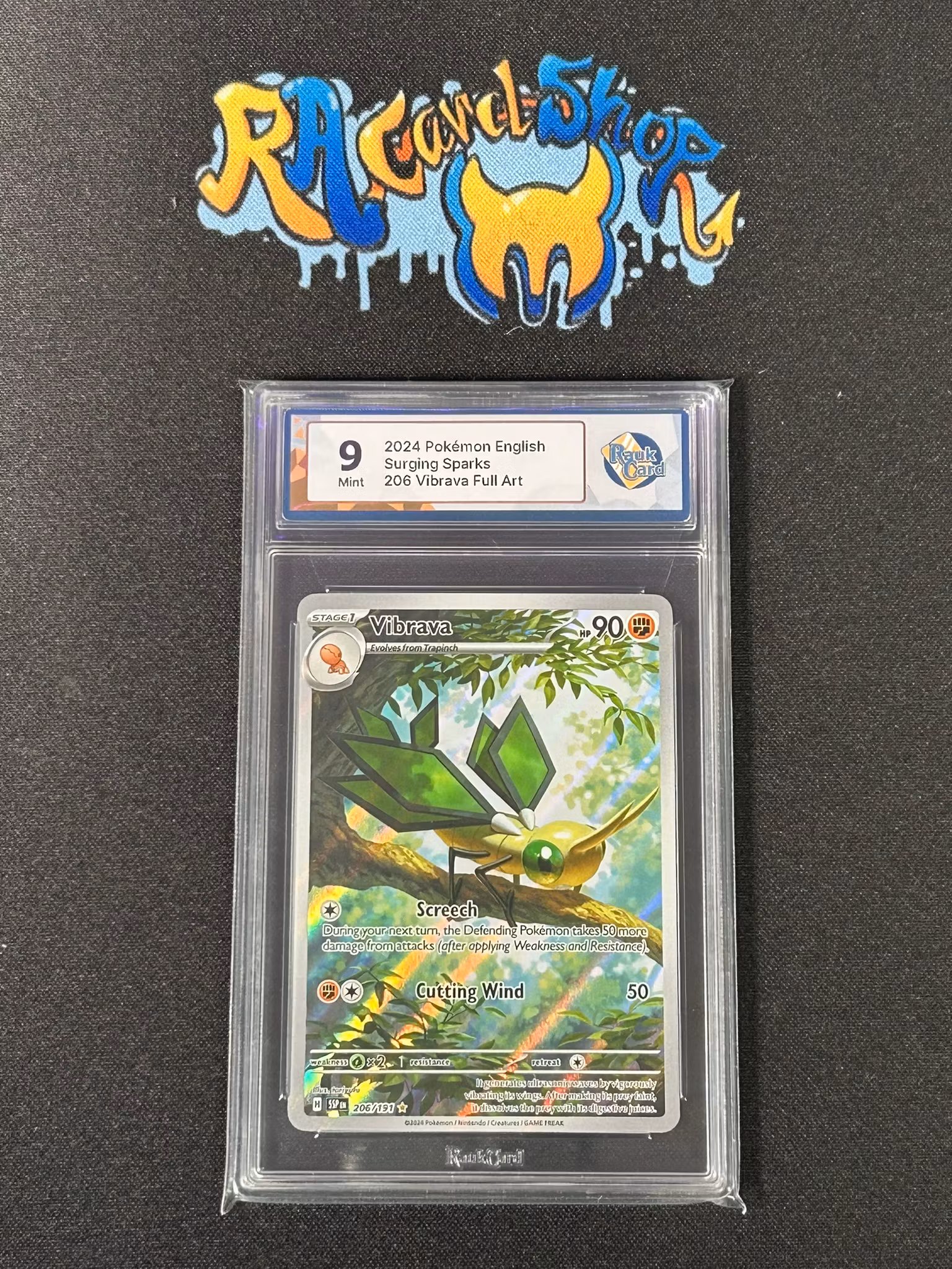 Vibrava 206 Surging Sparks Pokemon Graded Card 9 RaukCard