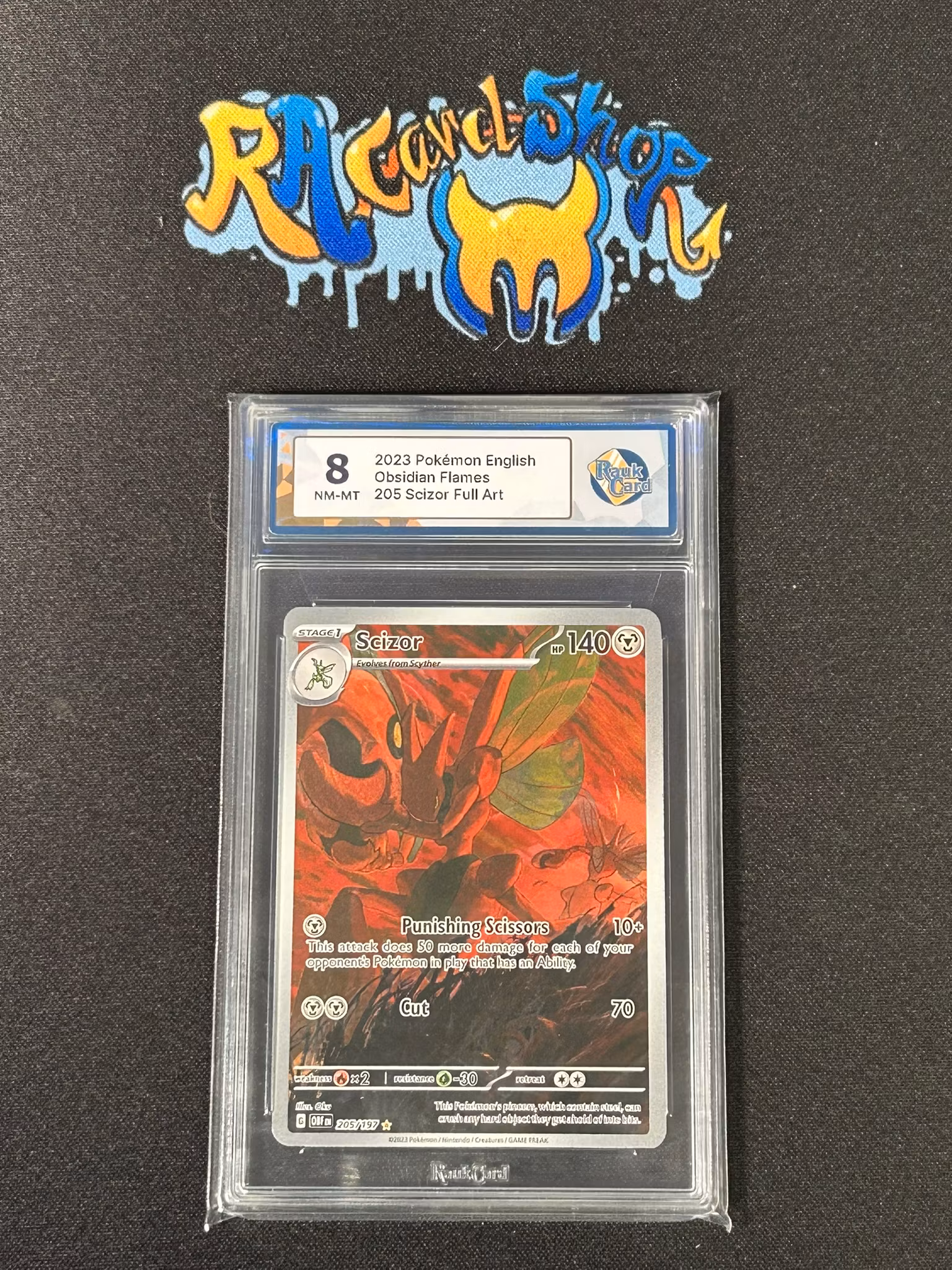 Scizor 205 Obsidian Flames Pokemon Graded Card 8 RaukCard