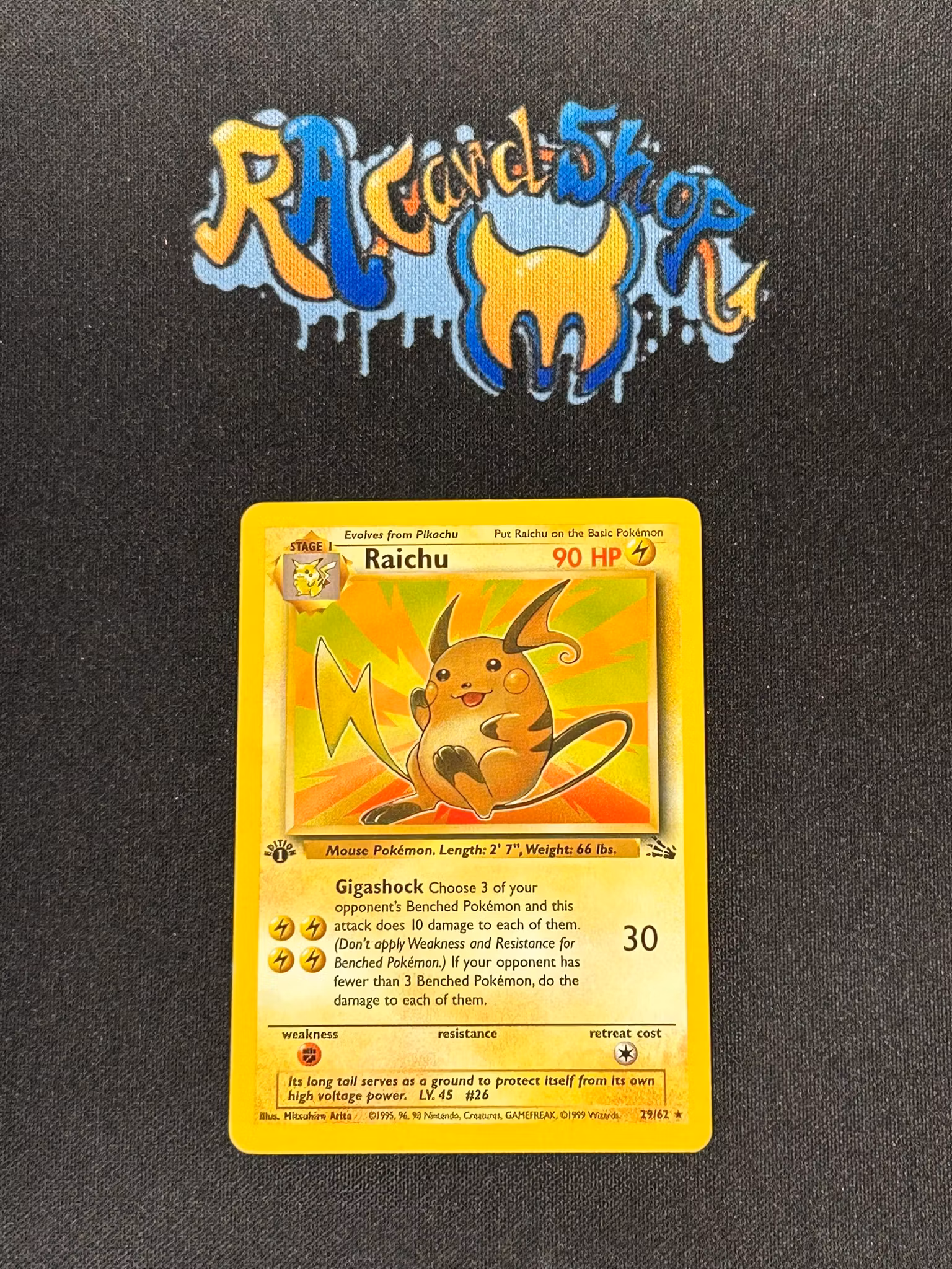 Raichu Rare 29/62 Fossil 1st Edition Pokemon