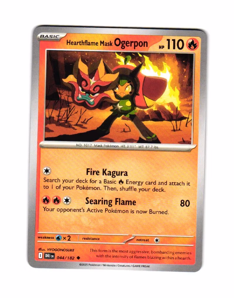 Heartflame Mask Ogerpon Uncmmon 044/182 Destined Rivals Pokemon