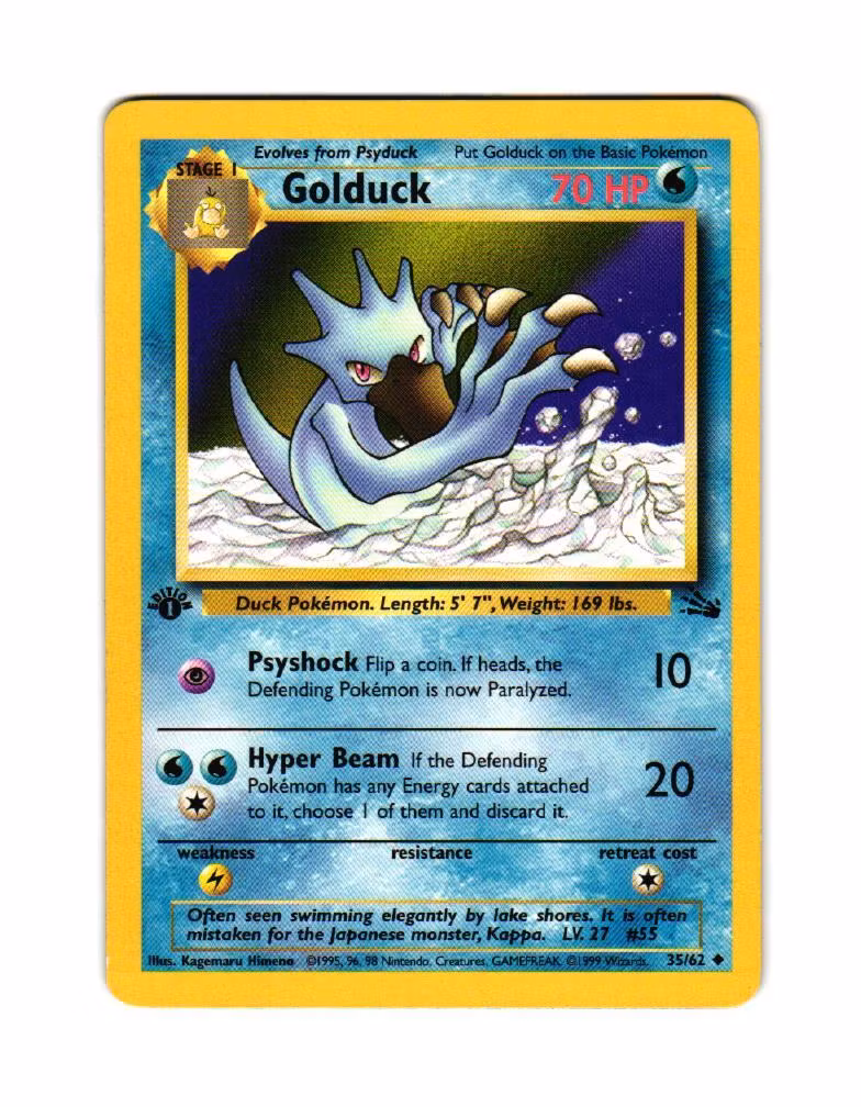 Golduck Uncommon 35/62 Fossil 1st Edition Pokemon