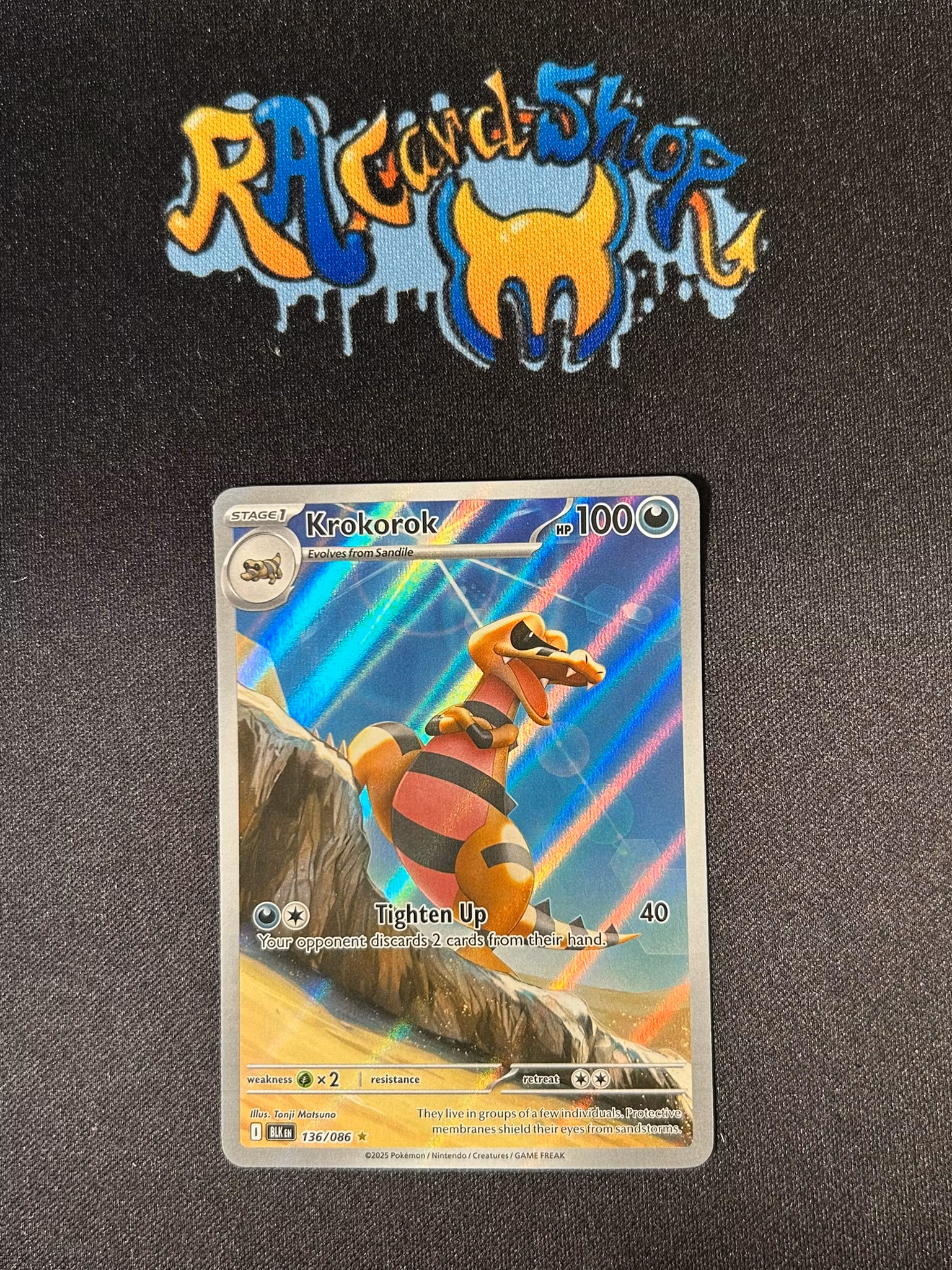 Krokorok Illustration Rare 136/086 Black Bolt Pokemon