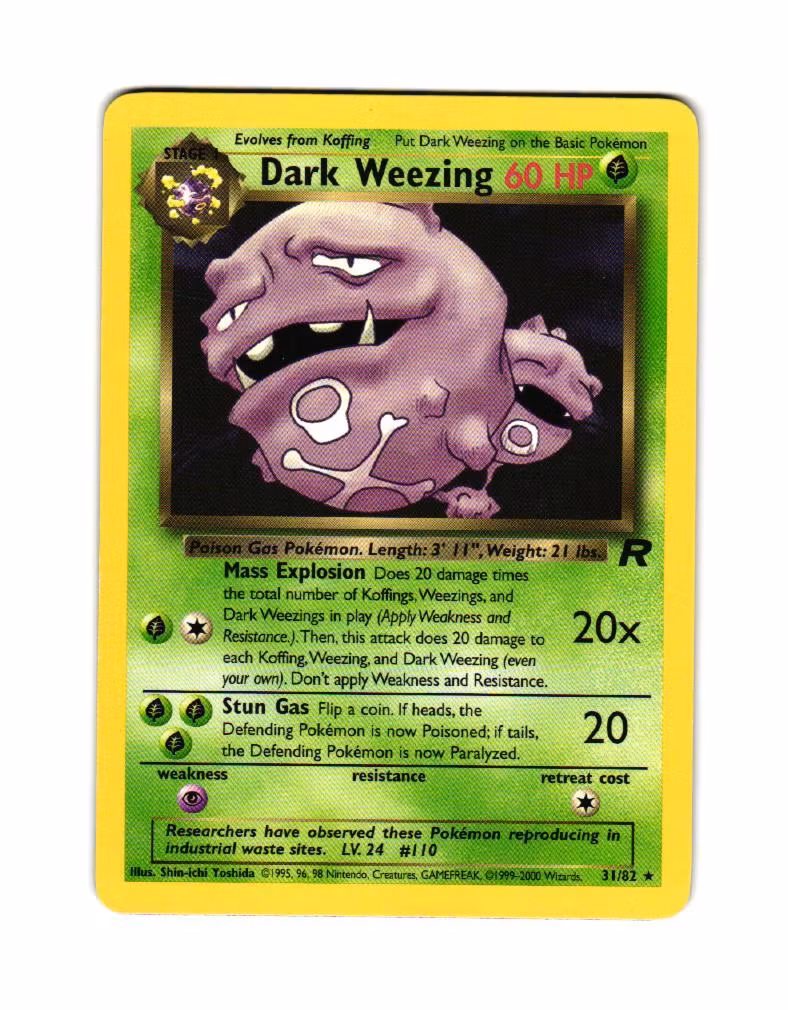 Dark Weezing Rare 31/82 Team Rocket Pokemon