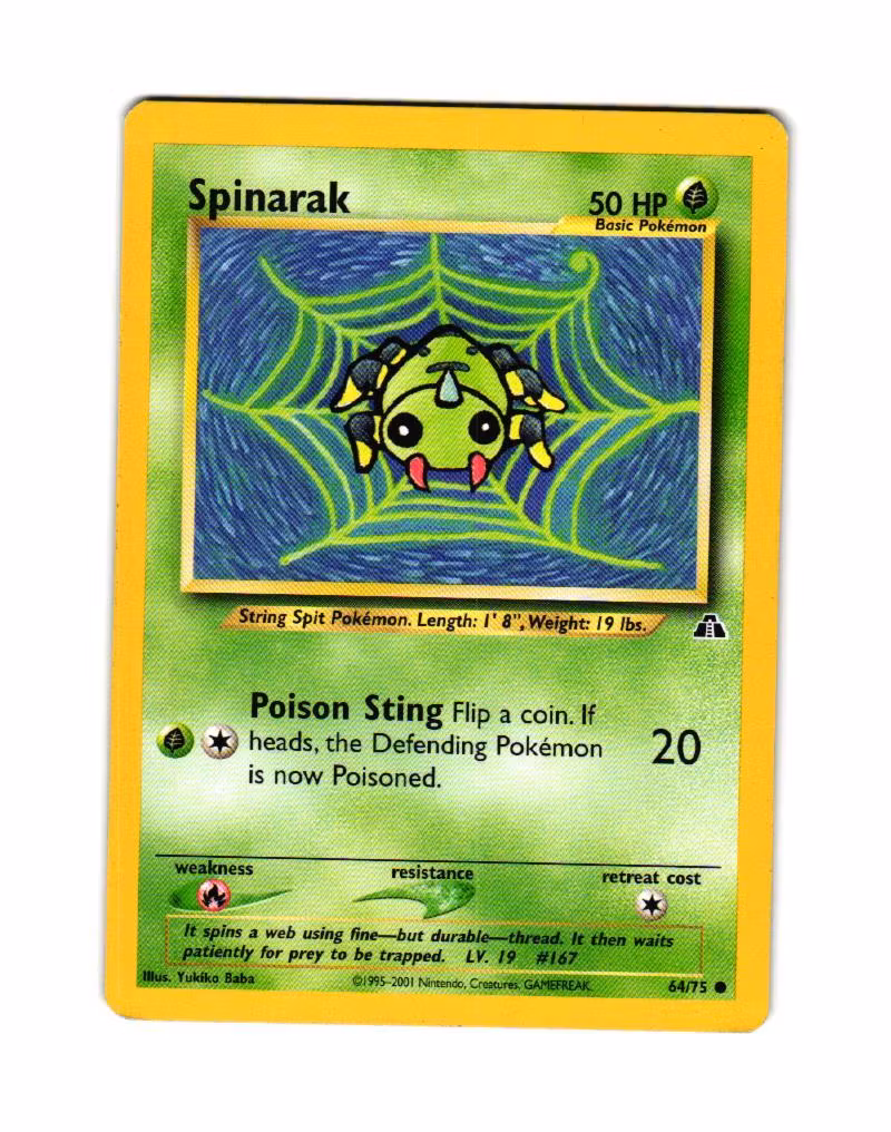 Spinarak 64/75 Common Neo Discovery Pokemon