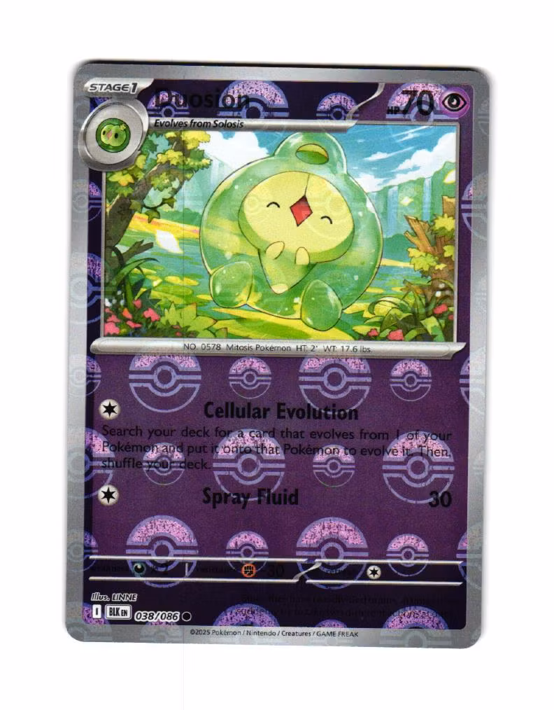 Duosion Reverse Holo PokeBall Common 038/086 Black Bolt Pokemon