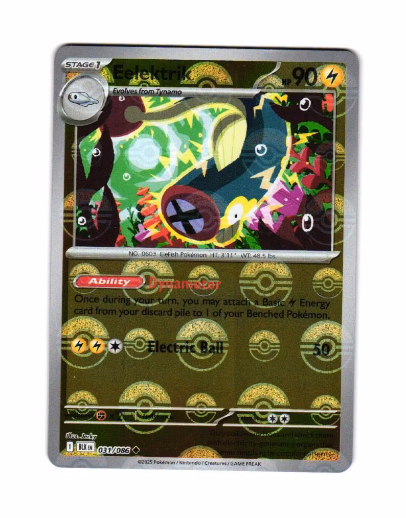 Eelektrik Reverse Holo Poke Ball Uncommon 031/086 Black Bolt Pokemon