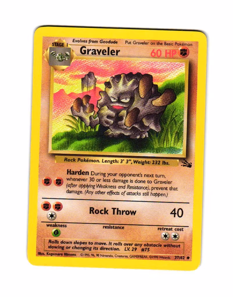 Graveler Uncommon 37/62 Fossil Pokemon TCG