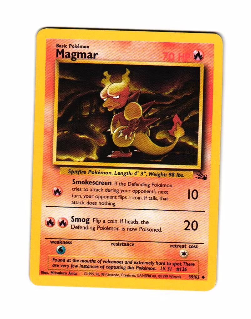 Magmar Uncommon 39/62 Fossil Pokemon TCG
