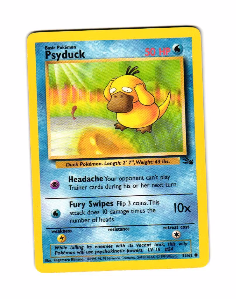 Psyduck Common 53/62 Fossil Pokemon TCG