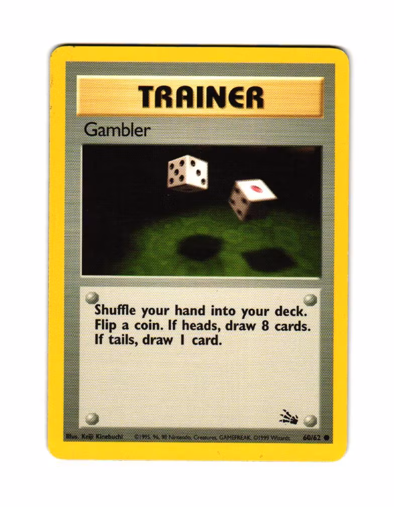 Gambler Common 60/62 Fossil Pokemon