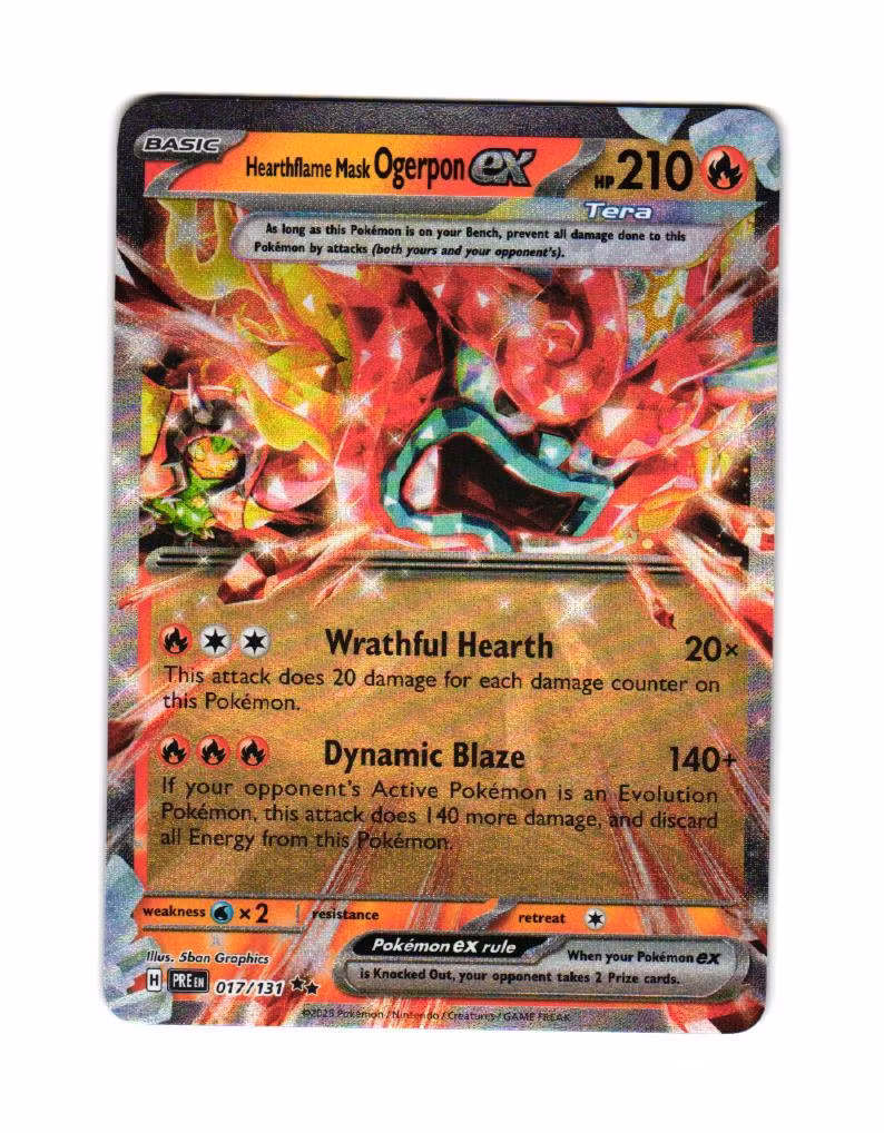 Hearthflame Mask Ogerpon ex Double Rare 017/133 Prismatic Evolutions Pokemon