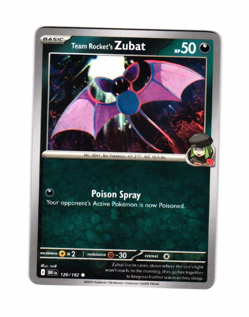 Team Rockets Zubat Common 120/182 Destined Rivals Pokemon
