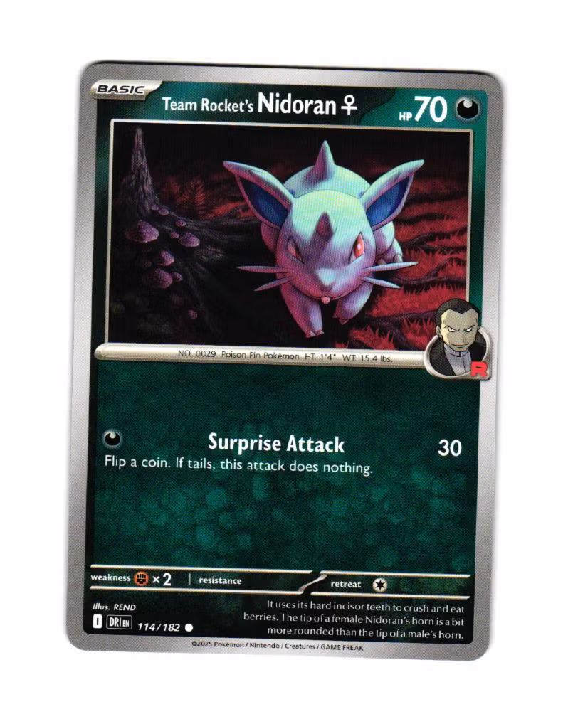 Team Rockets Nidoran Common 114/182 Destined Rivals Pokemon