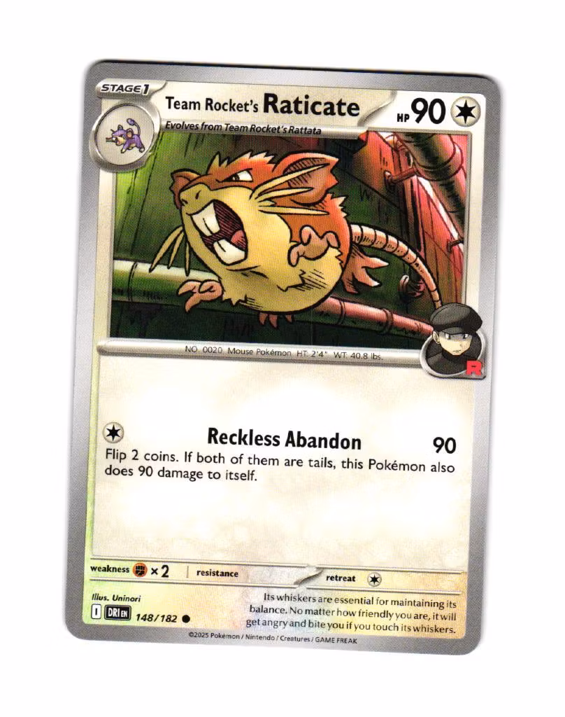 Team Rockets Raticate Common 148/182 Destined Rivals Pokemon