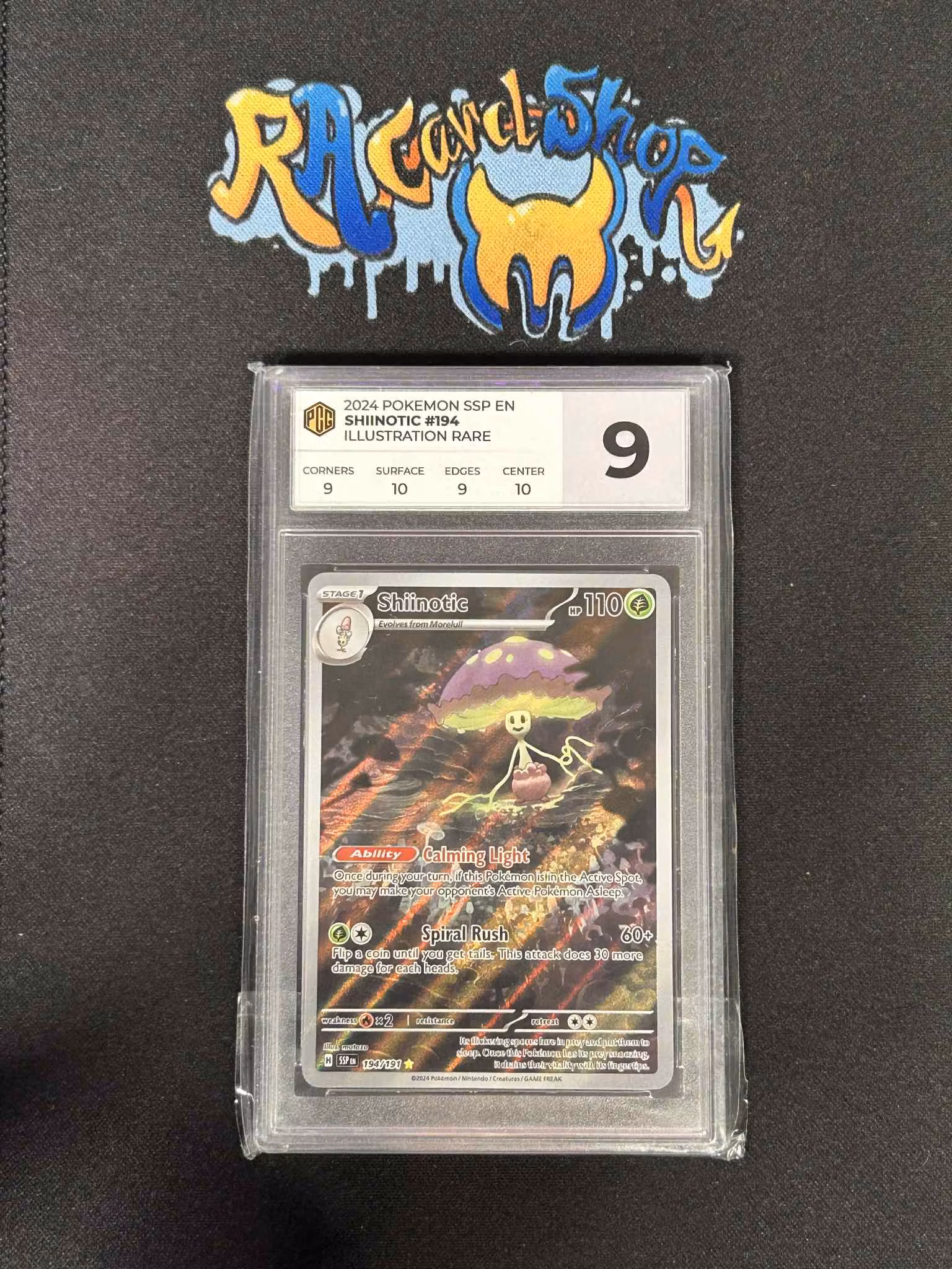 Shiinotic 194 illustration rare Pokemon Graded Card 9 PCG