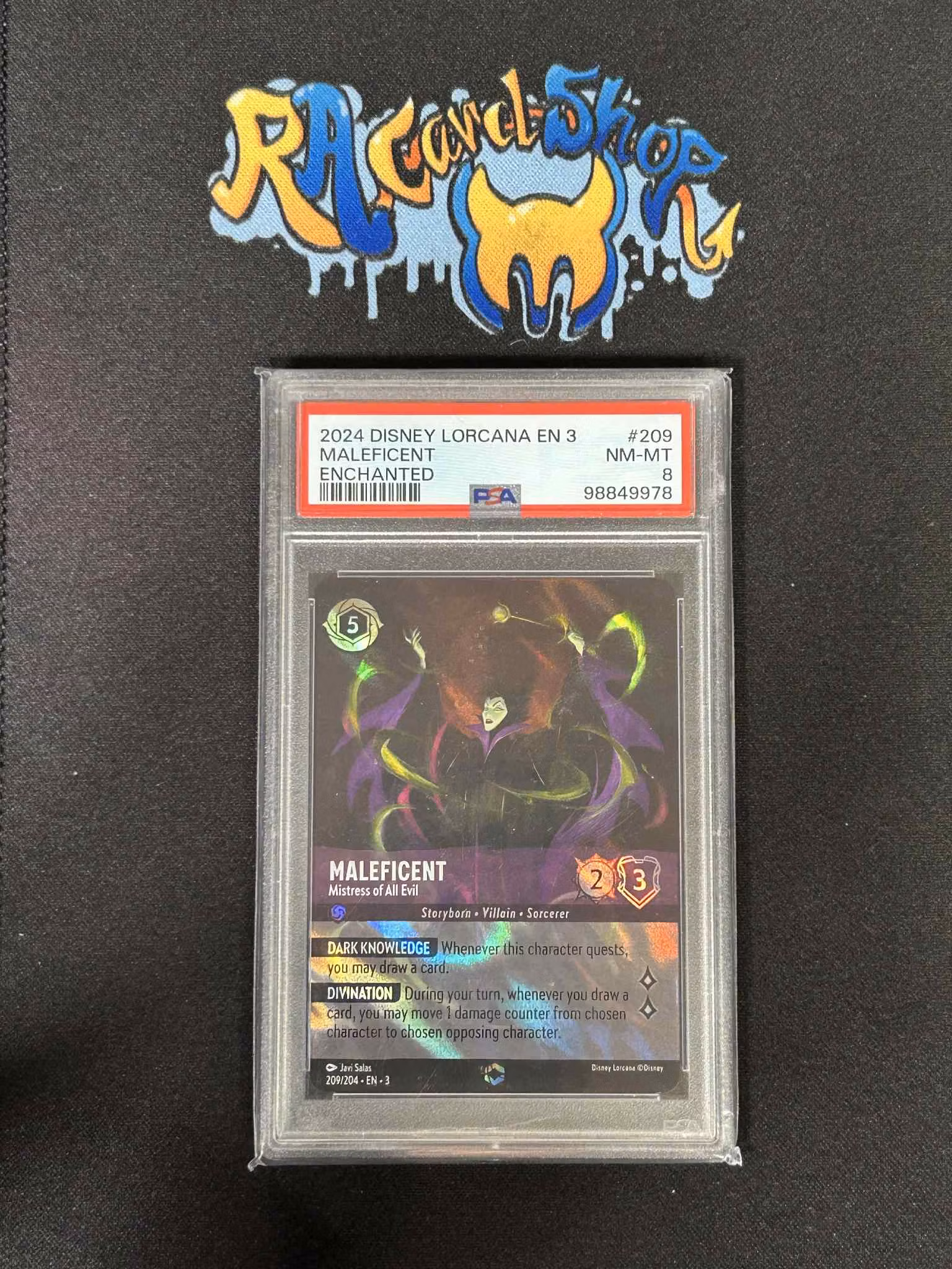 Maleficent Enchanted 209 Disney Lorcana Graded Card 8 PSA