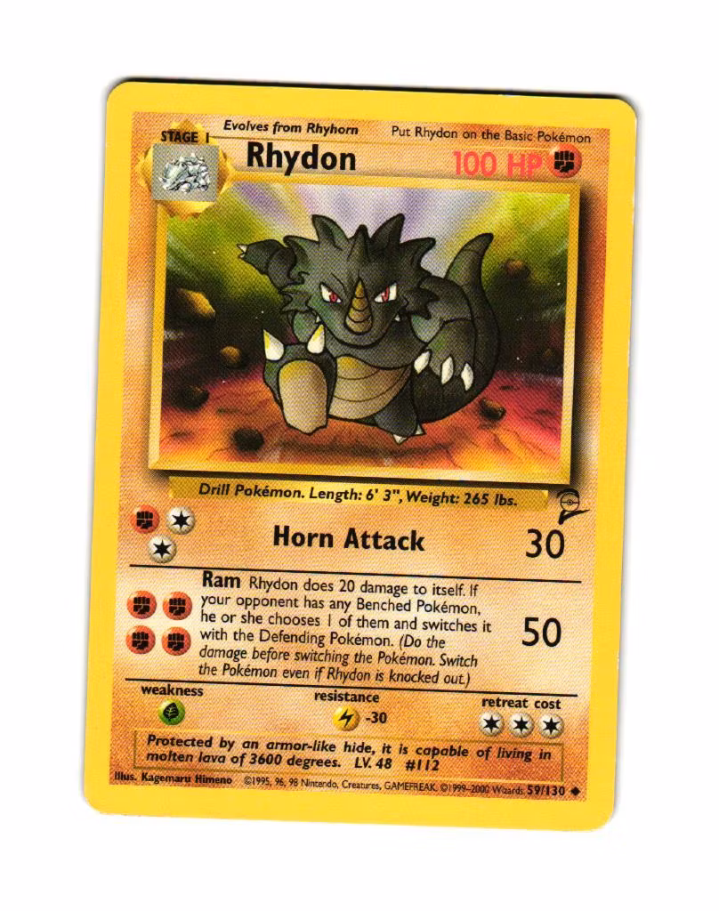 Rhydon Uncommon 59/130 Base Set 2 Pokemon