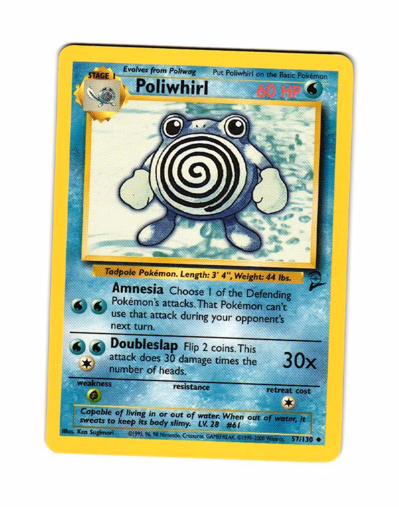 Poliwhirl Uncommon 57/130 Base Set 2 Pokemon