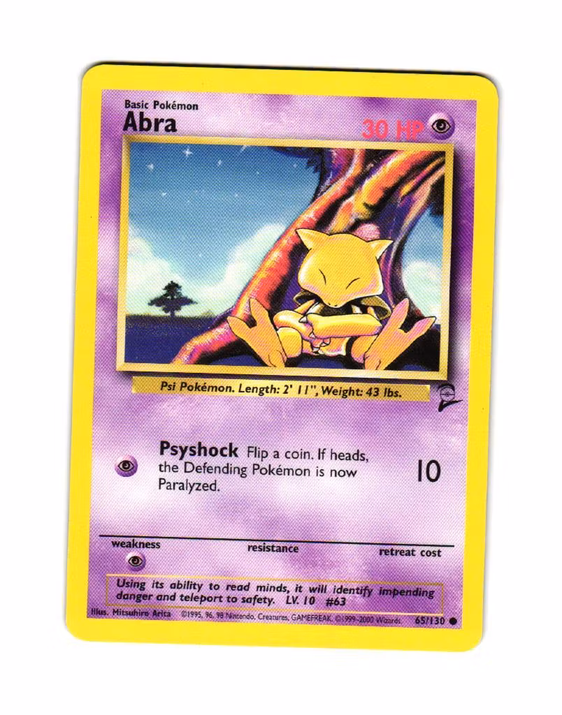 Abra Common 65/130 Base Set 2 Pokemon