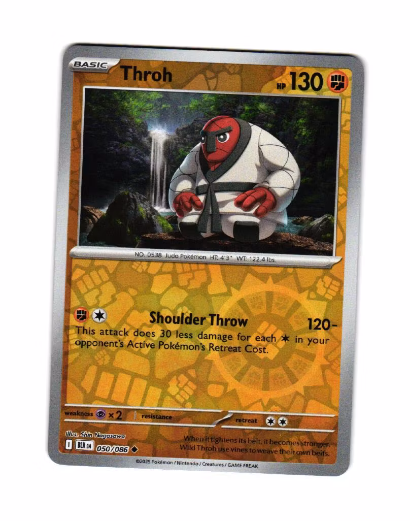 Throh Reverse Holo Uncommon 050/086 Black Bolt Pokemon