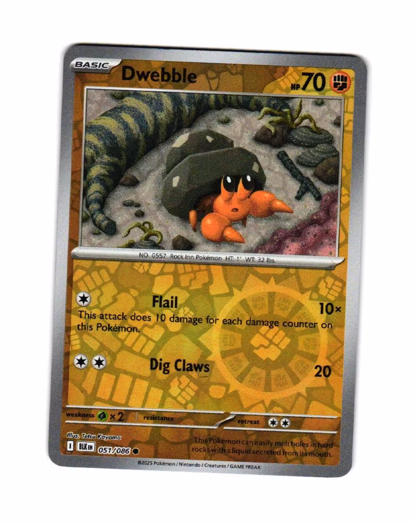 Dwebble Reverse Holo Common 051/086 Black Bolt Pokemon