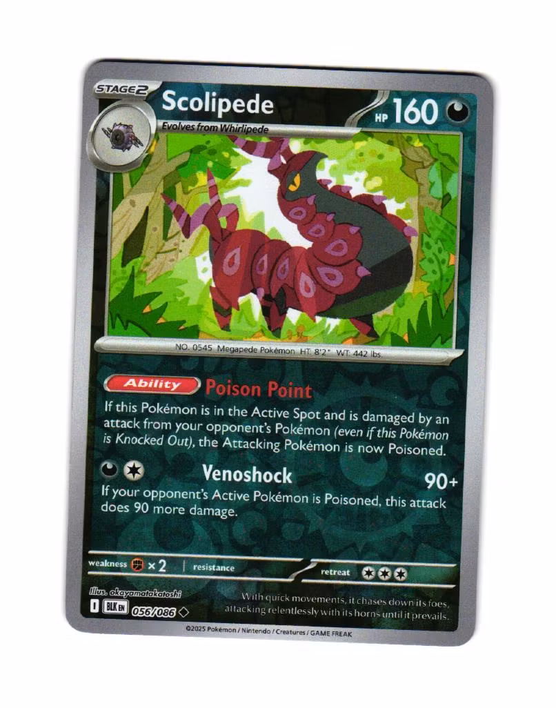 Scolipede Reverse Holo Uncommon 056/086 Black Bolt Pokemon