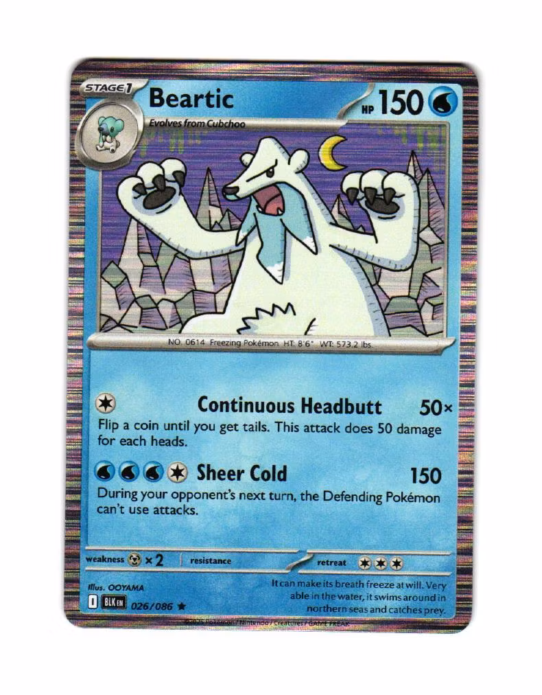 Beartic Holo Rare 026/086 Black Bolt Pokemon