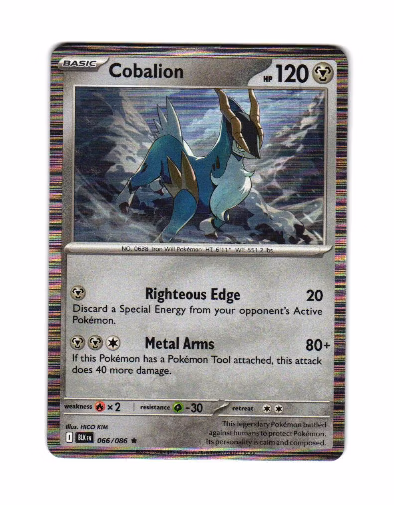 Cobalion Holo Rare 066/086 Black Bolt Pokemon