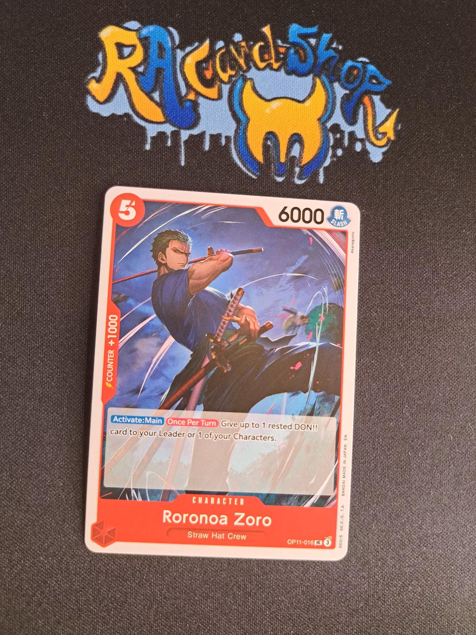 Roronoa Zoro Uncommon OP11-016 A Fist of Divine Speed One Piece Card Game