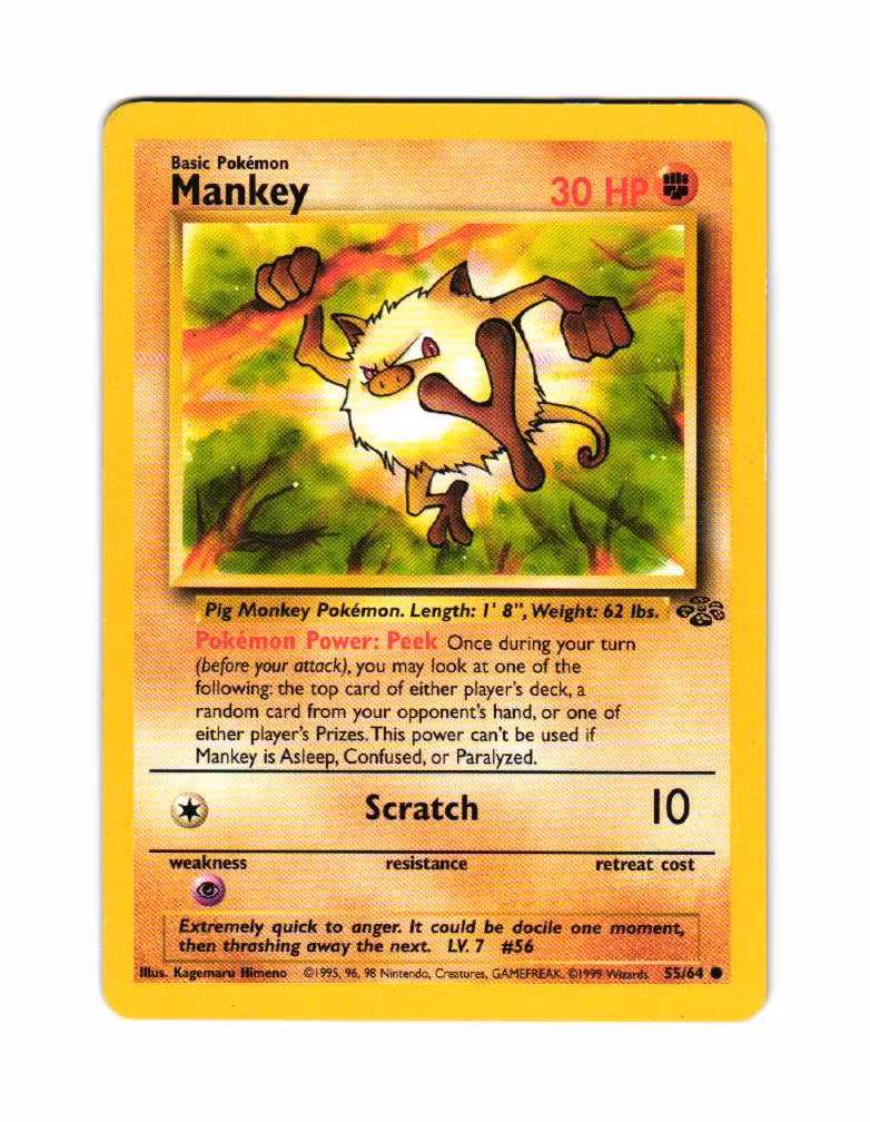 Mankey Common 55/64 Jungle Pokemon
