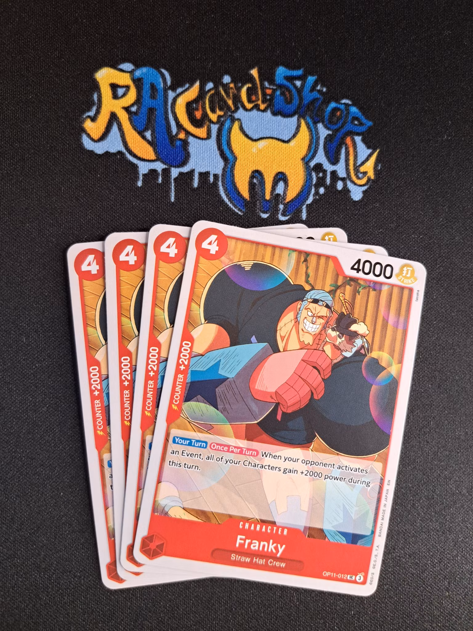 Franky Uncommon Playset OP11-012 A Fist of Divine Speed One Piece Card Game