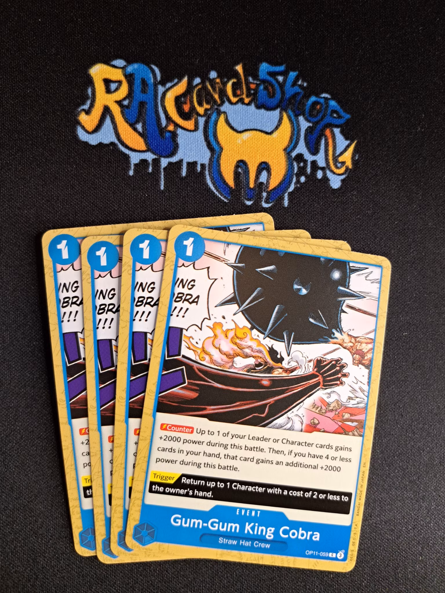 Gum-Gum King Cobra Common Playset OP11-059 A Fist of Divine Speed One Piece Card Game